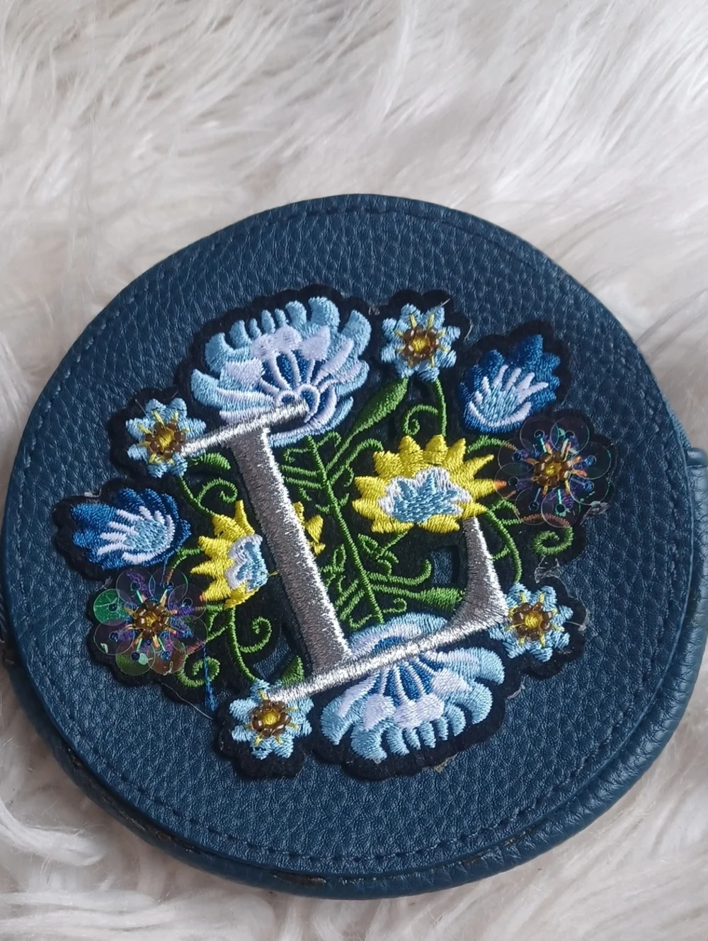 Key Chain ID holder Pouch With The  Letter L